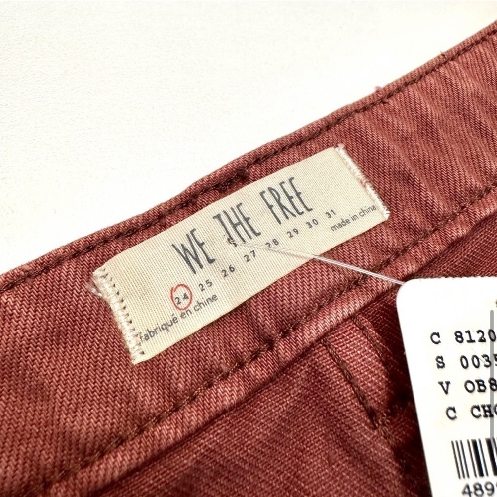 NEW! FREE PEOPLE ZIP FRONT Denim Skirt Chocolate NWT Size 24 Mini Jean S… - Picture 8 of 9
